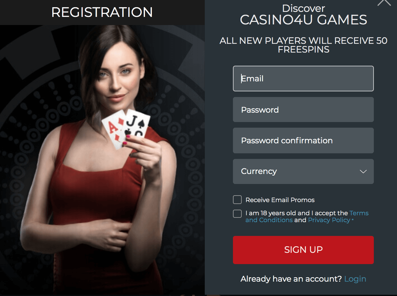 Casino4u registration